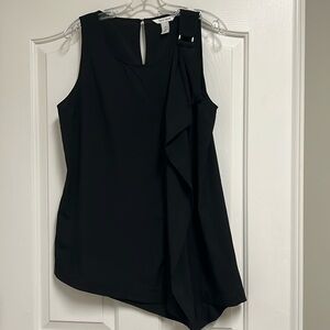 Asymmetrical White House Black-Market tunic size medium ruffle in front